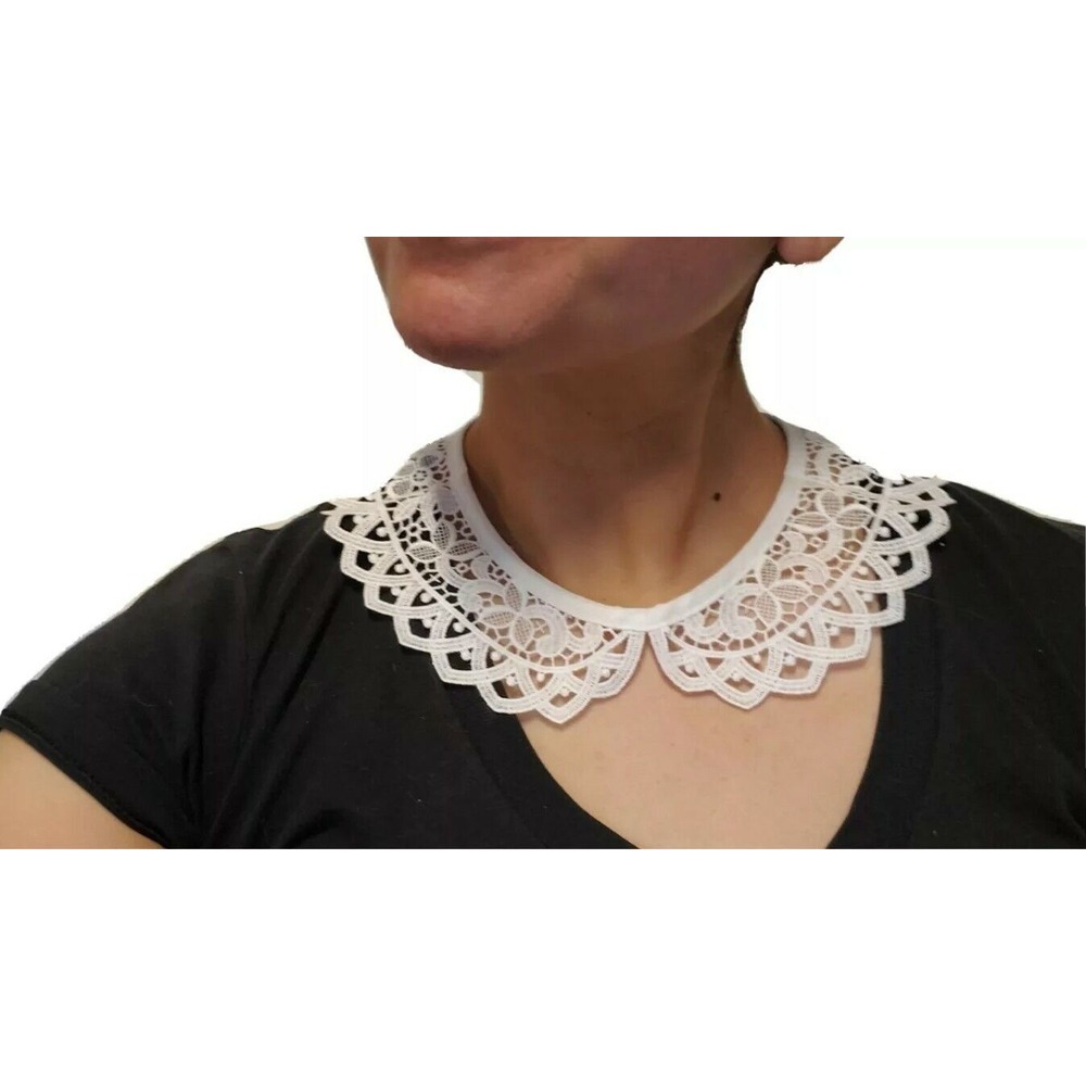 Vintage Sweden Swedish‎ Dalarna Lace Collar Removable Boho Delicate Feminine